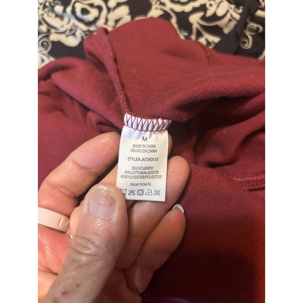 Old Navy Women Burgundy Maroon Floral Print Short Sleeve Swing Dress Large